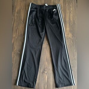 adidas Black Track Pants with White Side Stripes